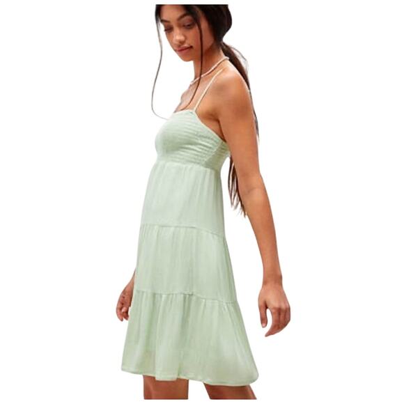 L.A. Hearts Mint Green Adjustable Spaghetti Strap Smocked Mini Dress Small - Picture 1 of 7